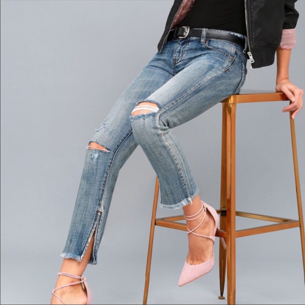 One Teaspoon Freebirds Cropped Distressed Jeans